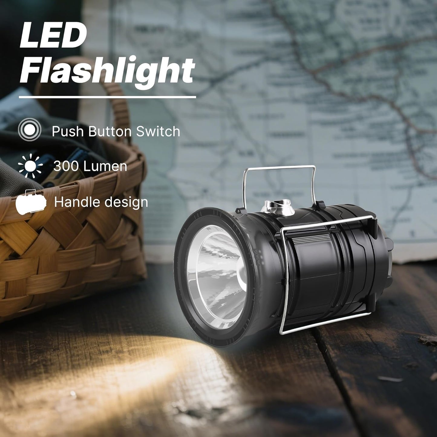 Portable LED Camping Lantern - Solar & USB Rechargeable 4 Pack