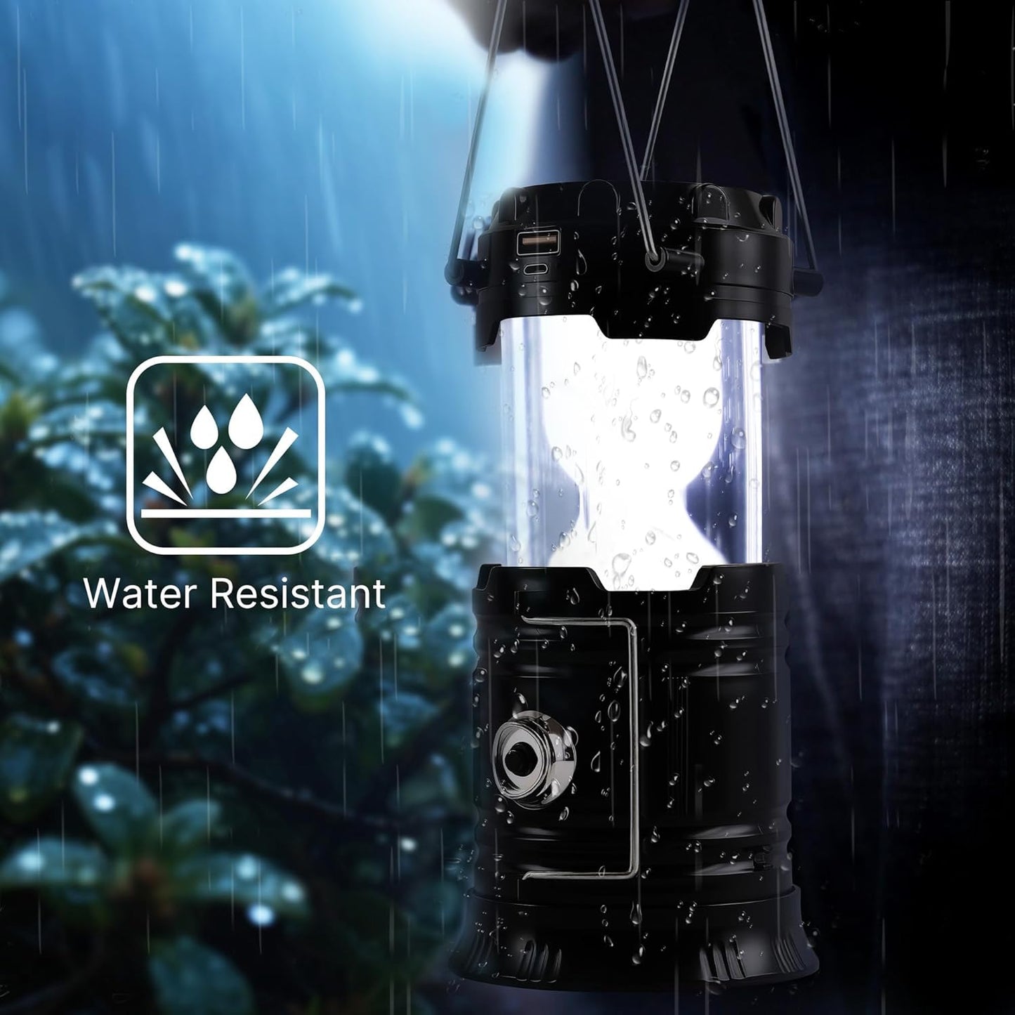 Portable LED Camping Lantern - Solar & USB Rechargeable 4 Pack